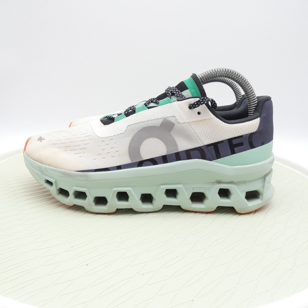 On Cloudmonster Frost Surf Running Shoes Womens 8 White Mint 61.98241 - Picture 3 of 10